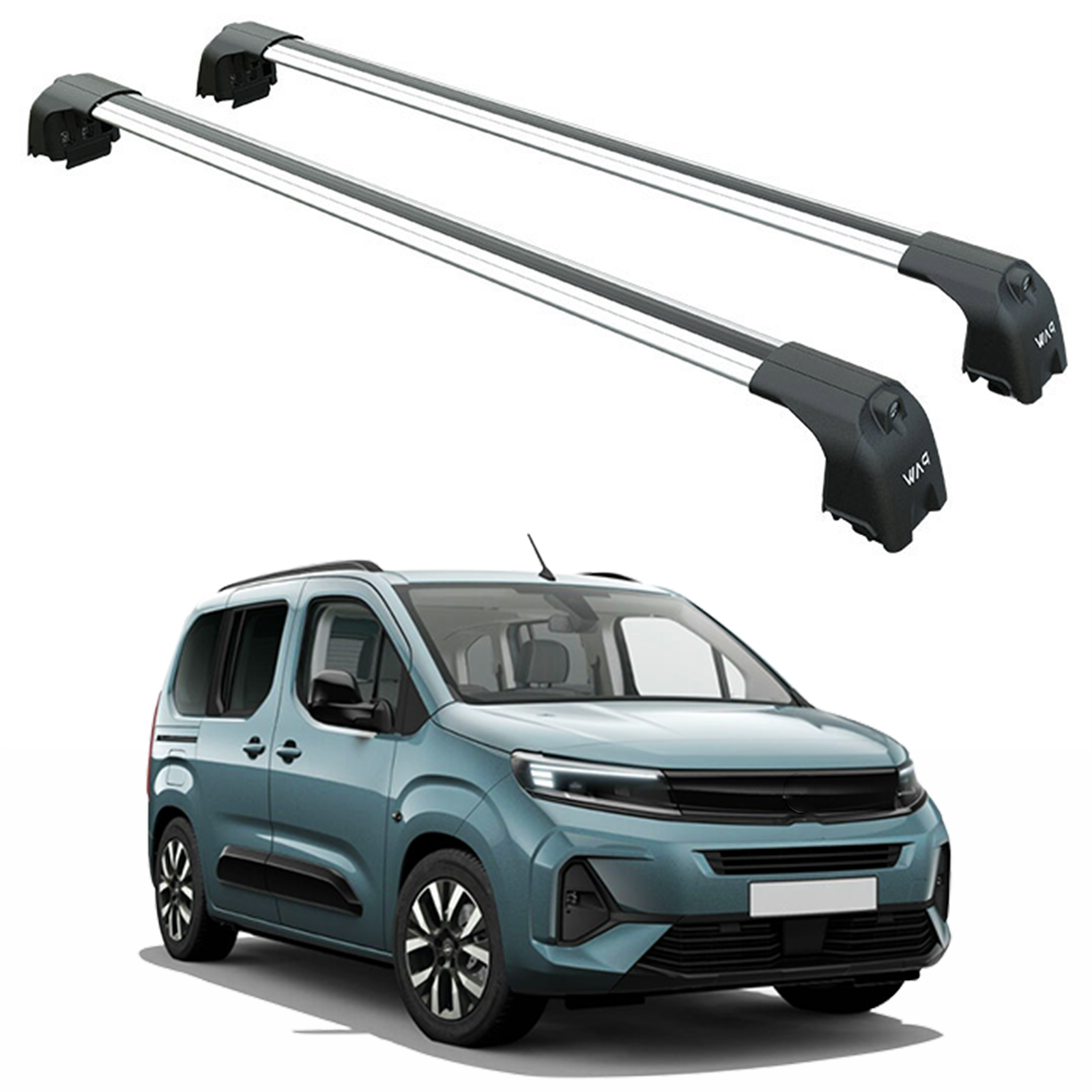 For Opel Combo 2023-2025 Roof Rack System, Aluminum Cross Bar, Flush Rail, Silver For Opel Combo 2023-2025 Roof Rack System, Aluminum Cross Bar, Flush Rail, Silver
